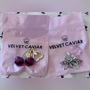 NWT Velvet Caviar Cherry & Star Bag Charm Set